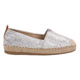Small Swan Lesklé espadrilky šedá