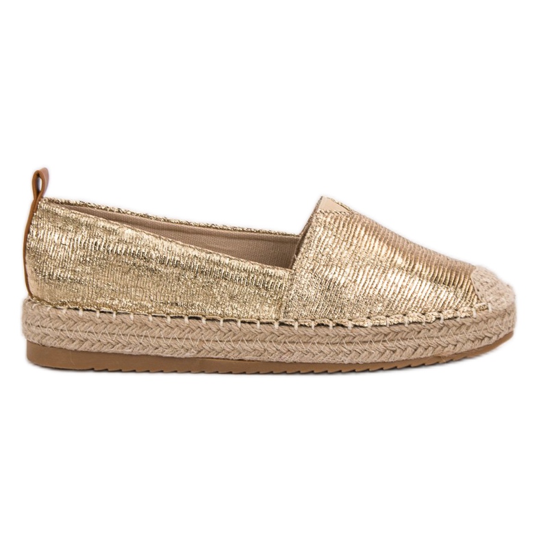 Small Swan Lesklé espadrilky žlutá