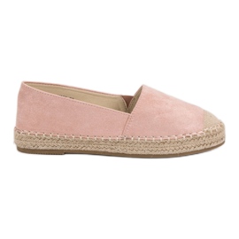 Small Swan Semišové espadrilky růžový Small Swan Semišové espadrilky růžový