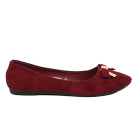 Dámské kaštanové balerínky JM3550J Burdeo červený