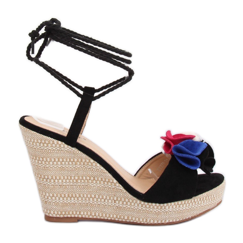 Černé sandály na klínku YY27P Black černá Černé sandály na klínku YY27P Black černá