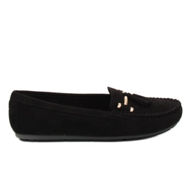 Černé Dámské černé mokasíny L7183 Black černý