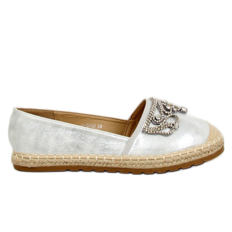 Stříbrné espadrilky s korunkou, H-6558 Silver šedá Stříbrné espadrilky s korunkou, H-6558 Silver šedá