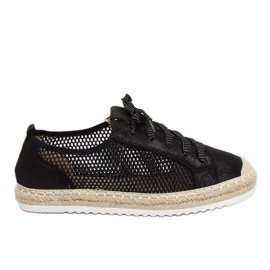 Černé krajkové espadrilky B752S-BL černé černý