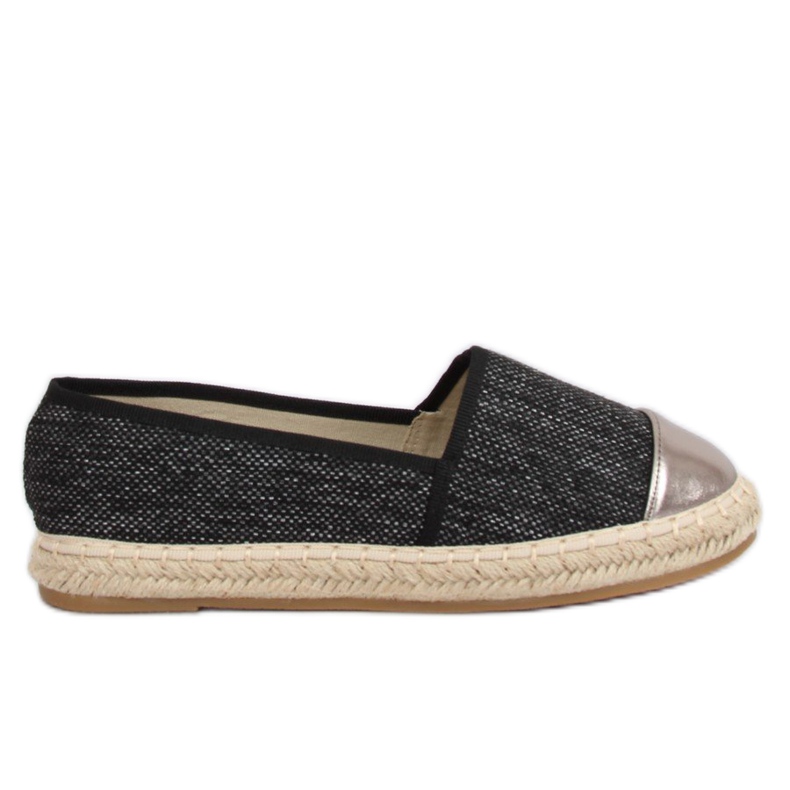 Espadrilky z černého plátna A-9267 Black černá