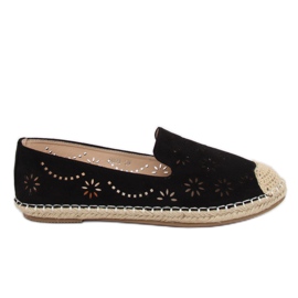 Černé prolamované espadrilky 9023 Black černý