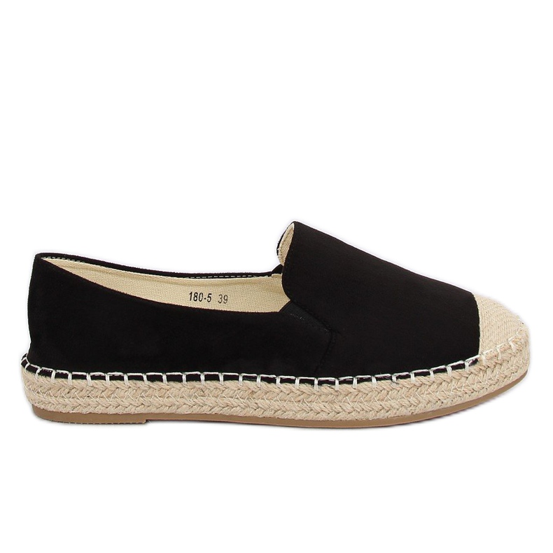 Černé dámské espadrilky 180-5 Black černá Černé dámské espadrilky 180-5 Black černá