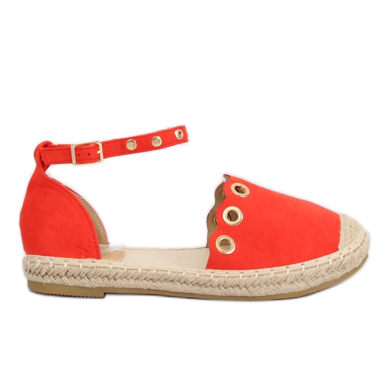 Espadrilky s červeným popruhem LX170 Red červené