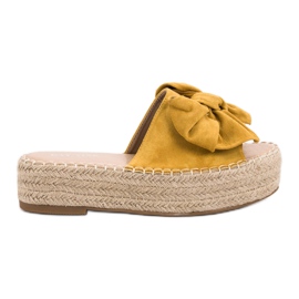 Pantofle Espadrilles Na Platformě žlutá Pantofle Espadrilles Na Platformě žlutá
