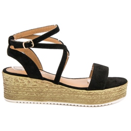 Ch. Creation Černé klínové sandály černý