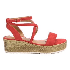 Ch. Creation Červené klínové sandály červený