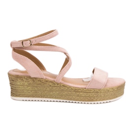 Ch. Creation Růžové klínové sandály růžový Ch. Creation Růžové klínové sandály růžový