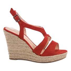 Espadrilky na sandálech Kotrurnie červený