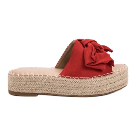 Pantofle Espadrilles Na Platformě červený