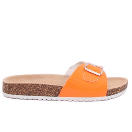 Oranžové metalické pantofle DD94P Orange pomerančový