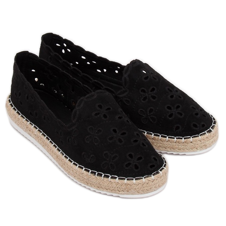 Černé prolamované espadrilky LT112 Black černá