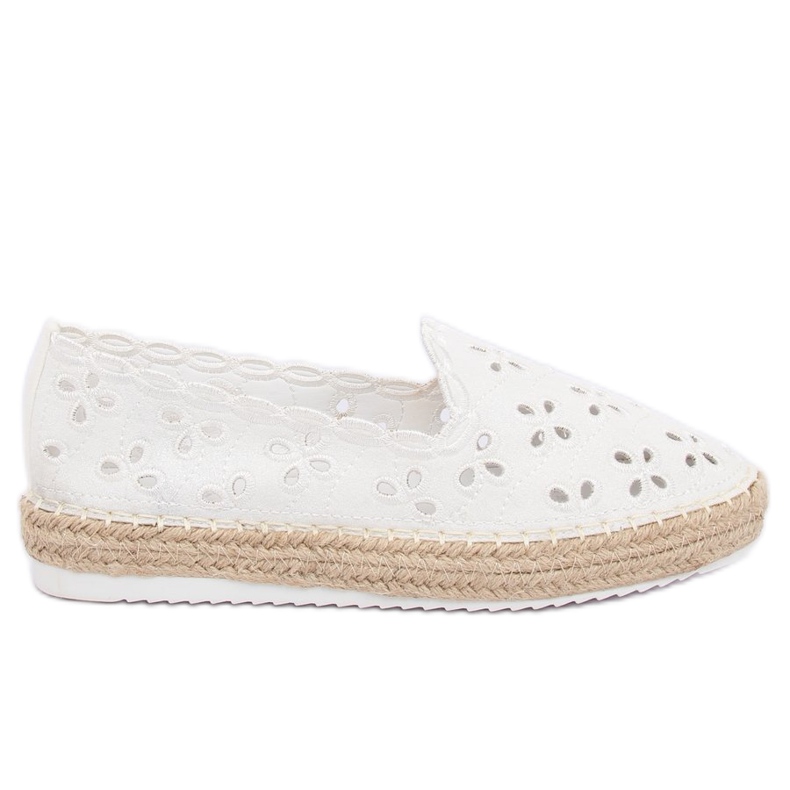 Bílé prolamované espadrilky LT112 White bílý Bílé prolamované espadrilky LT112 White bílý