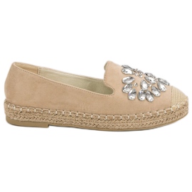 Small Swan Semišové espadrilky s ornamenty hnědý Small Swan Semišové espadrilky s ornamenty hnědý