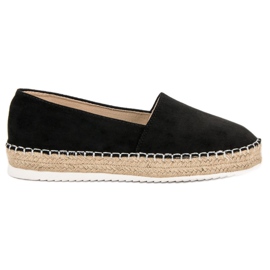 Small Swan Espadrilky z černého semiše černý