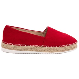 Small Swan Espadrilky z červeného semiše červený