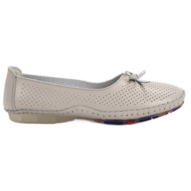 Prolamované kožené balerínky VINCEZA šedá Prolamované kožené balerínky VINCEZA šedá