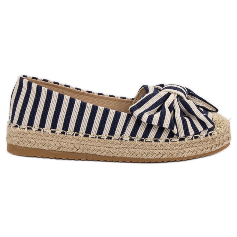 Pruhované espadrilky hnědý modrý námořnická modrá