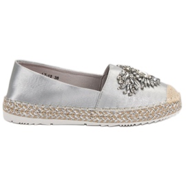 Šedé espadrilky s ornamenty šedá