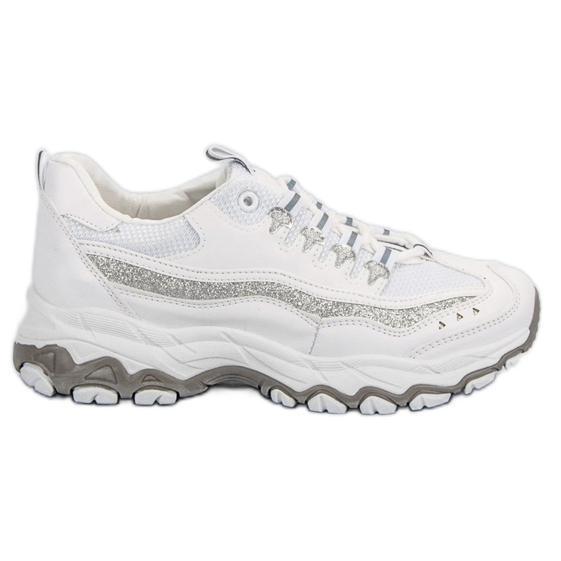 Tenisky se třpytkami bílý