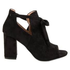 Vinceza Postavené Sandály Na Baru černý