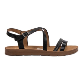 Filippo Černé sandály s krystaly černý