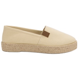 Béžové espadrilky nazouvací béžový