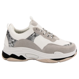 Bílé tenisky se vzorem černý hnědý