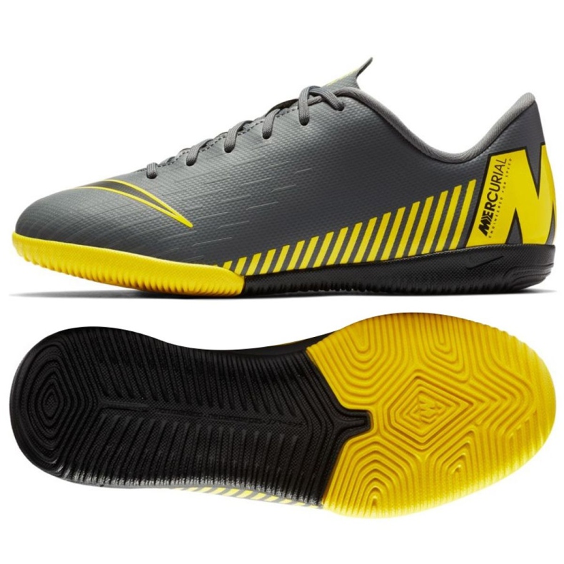 Sálová obuv Nike Mercurial VaporX 12 Academy Gs Ic Jr AJ3101-070 šedá šedá