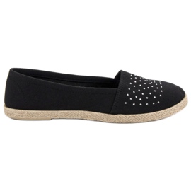 Černé espadrilky s krystaly černá