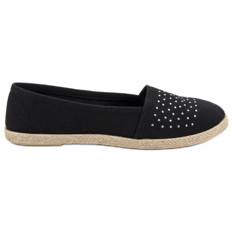 Černé espadrilky s krystaly černá