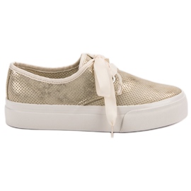 Kylie Tenisky svázané stuhou žluť