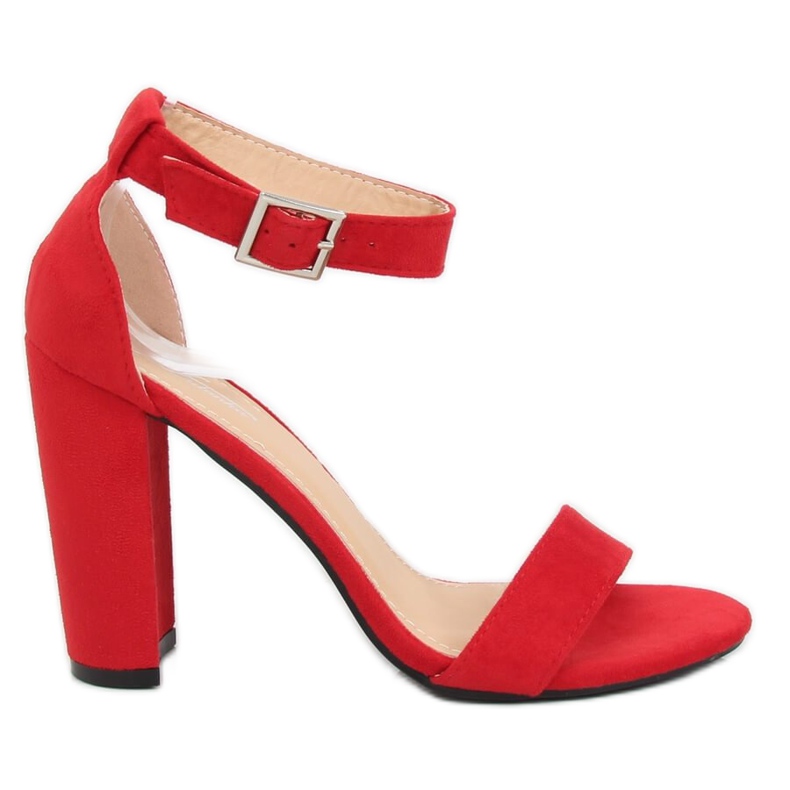 Sandály na sloupku červené 369-18 Červené