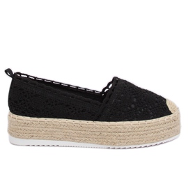 Černé krajkové espadrilky A8692 černé černý