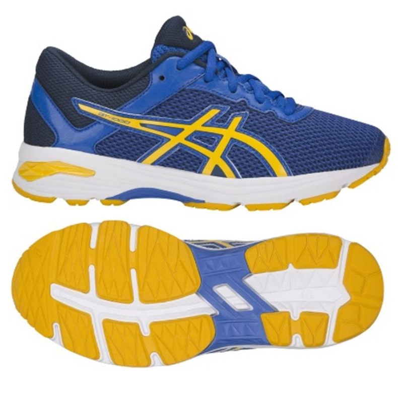 Běžecké boty Asics Gt 1000 6 Gs W C740N-4504 modrý žlutá námořnická modrá Běžecké boty Asics Gt 1000 6 Gs W C740N-4504 modrý žlutá námořnická modrá