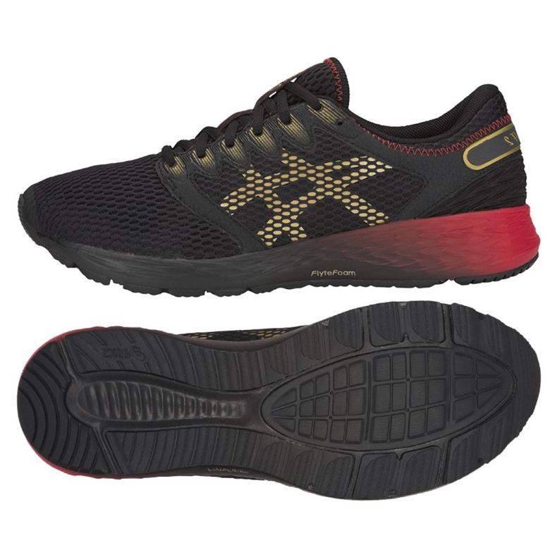 Běžecké boty Asics RoadHawk Ff M 1011A590-001 černá červené žlutá Běžecké boty Asics RoadHawk Ff M 1011A590-001 černá červené žlutá