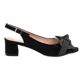 Filippo Semišové sandály s mašlí černý