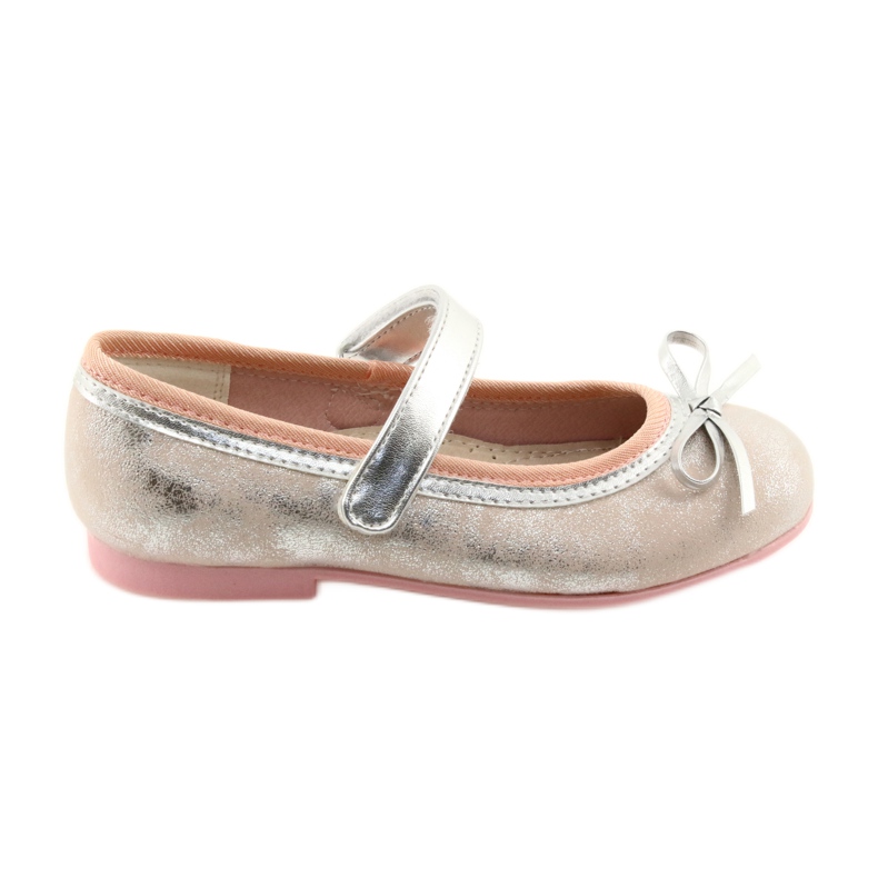 Lodičky na balerínky s mašlí American Club GC18 šedá růžový