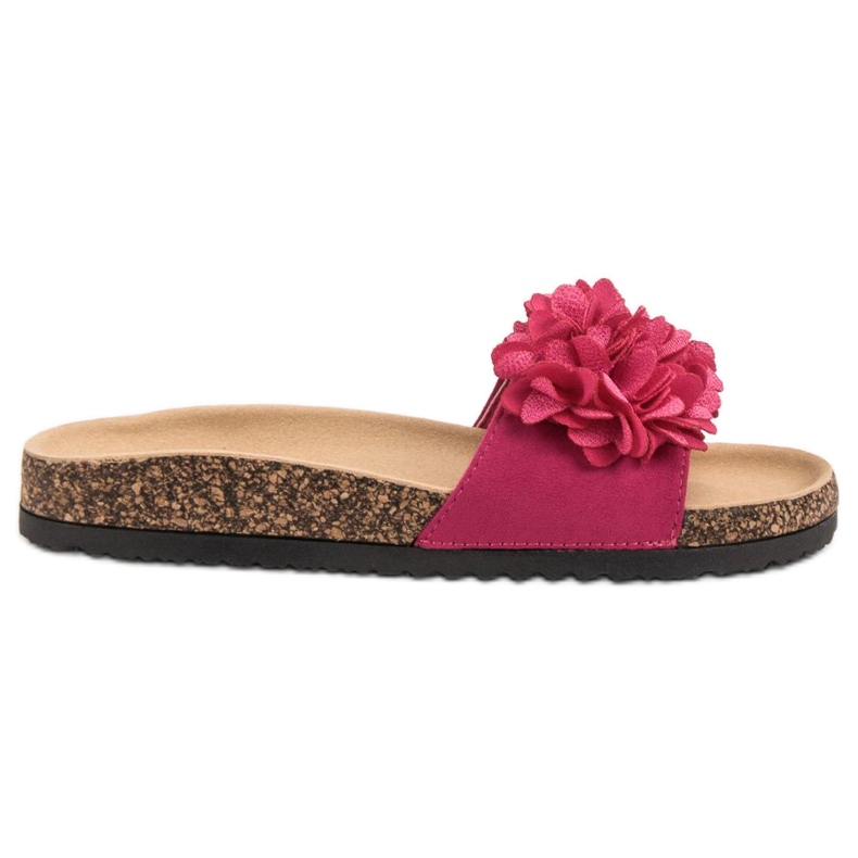 Pantofle VINCEZA s květinami růžový