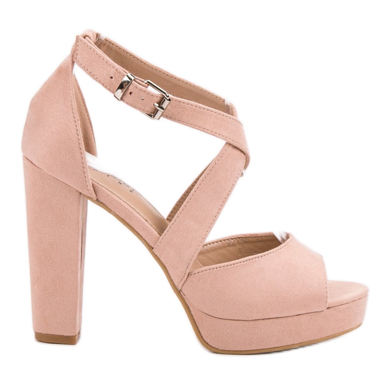 Seastar Semišové sandály na platformě růžový