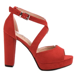 Seastar Semišové sandály na platformě červený