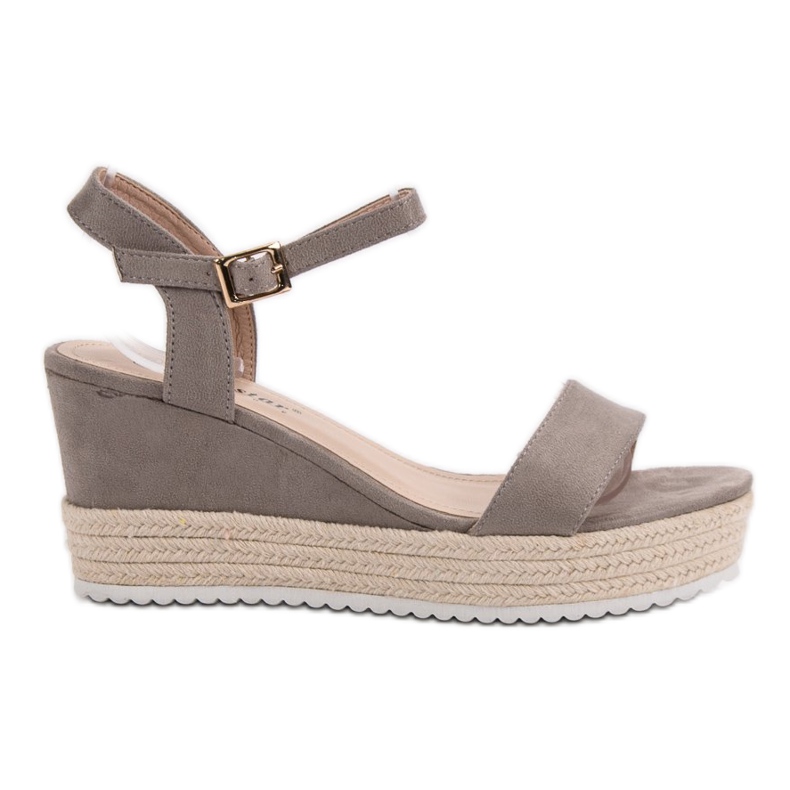 Seastar Pohodlné sandály na klínku šedá Seastar Pohodlné sandály na klínku šedá