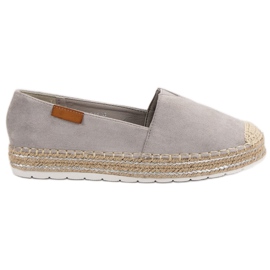 Espadrilky ze šedého semiše šedá