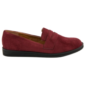 Best Shoes Burgundské ležérní mokasíny červený