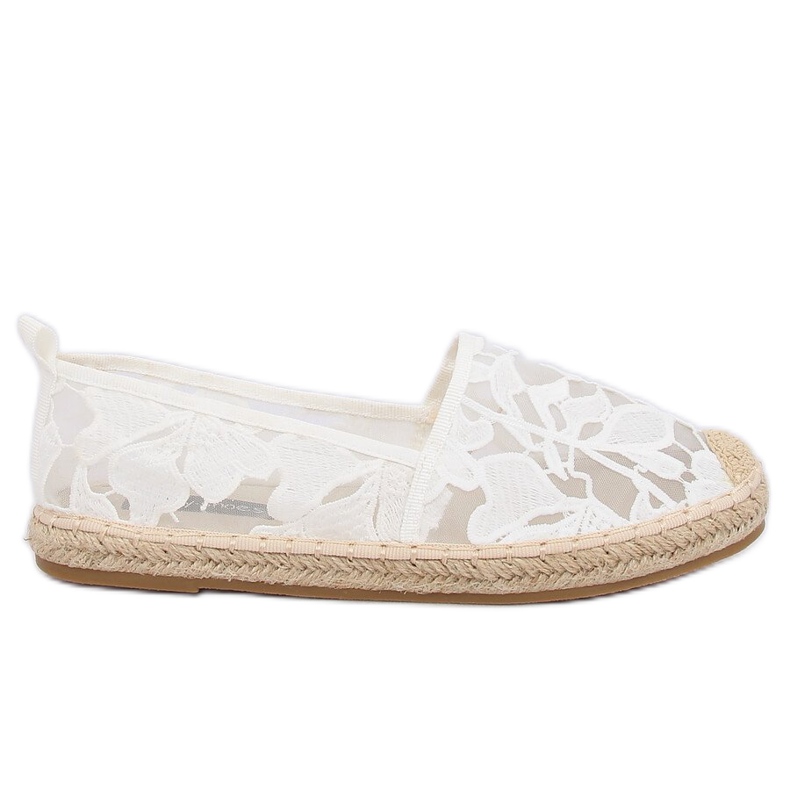 Bílé prolamované espadrilky 68-130 White bílý