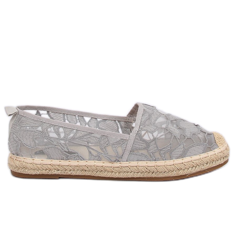 Šedé prolamované espadrilky 68-130 Grey šedá
